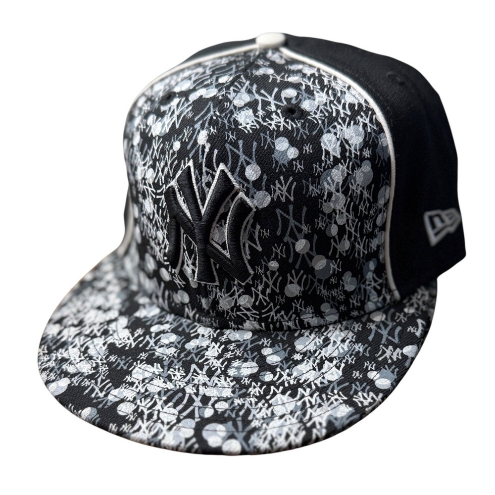New Era 59FIFTY Hat Mens 7 7/8 Black Graffiti New York Yankees Fitted Cap